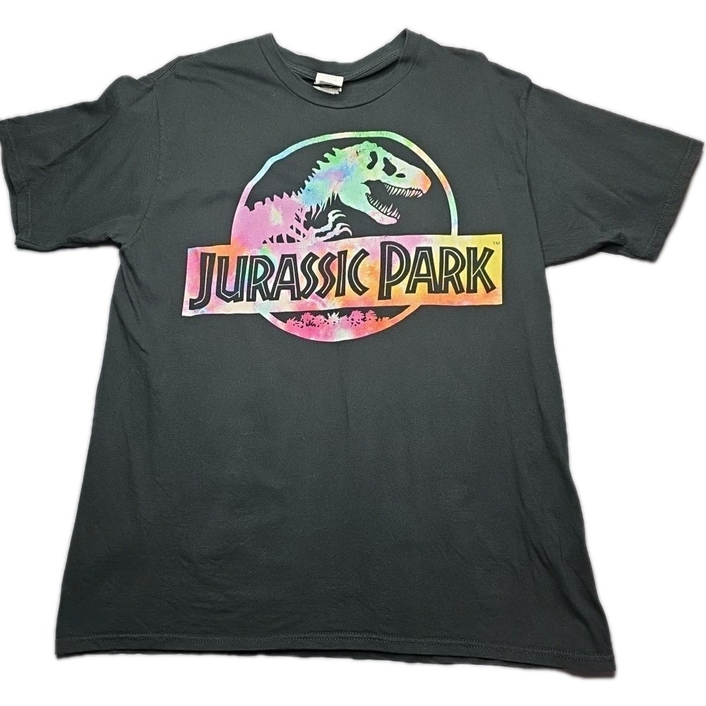 Jurassic Park Shirt Mens L Black Multicolor Movie T-Shirt TRex Jurassic World